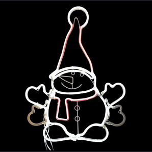 Motif: Neon | Snowman with waving hand