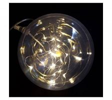 Bauble with light: 15cm (D) | Clear | Warm White