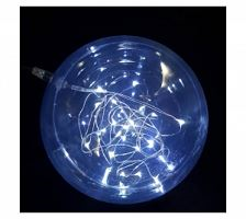 Bauble with light: 15cm (D) | Clear | Pure White