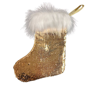 Sequin Stocking: 24.5cm (L) x 21cm W) | Gold