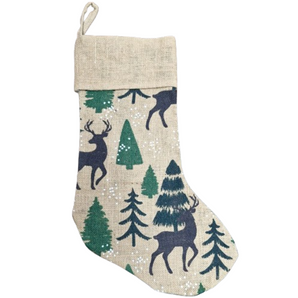 Hessian Stocking: 50cm (L) x 20cm (W) | Reindeer forest