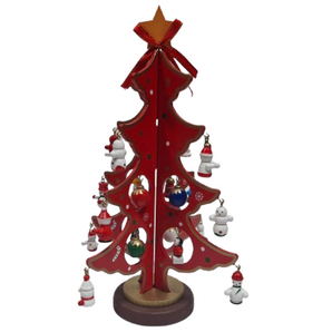 Tree with variety of small Trinkets: 25cm | Red