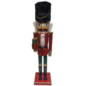 Nutcracker: 50cm | Checkered pattern | With Presents