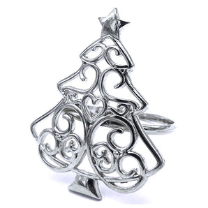 Napkin ring: Silver Christmas Tree