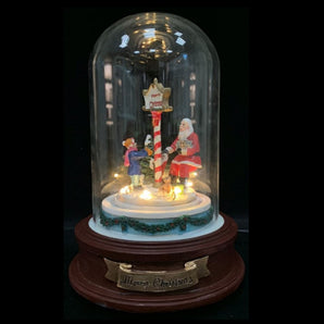 Village: 20cm | Glass dome | Santa and children