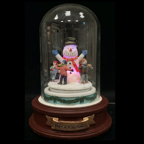 Village: 20cm | Glass dome | Snowman and children