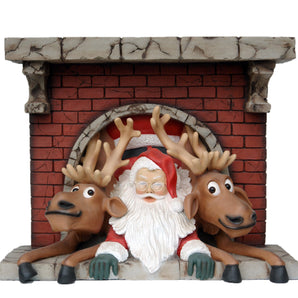 Resin: Chimney with Santa & Reindeers