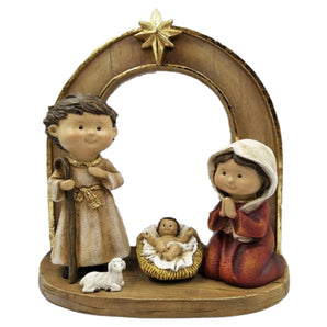 Nativity Scene: 28cm | Holy Family in arch stable