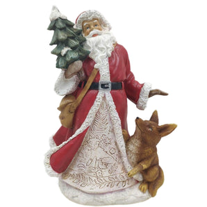 Polyresin: 36cm | Santa and wolf