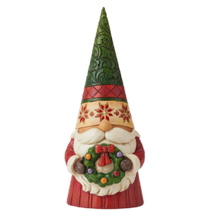 Jim Shore: 18cm(L) x 7cm(D) |  Gnome holding Wreath