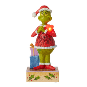 Jim Shore: 7.6cm(L) x 7.6cm(W) | Grinch with large Red heart