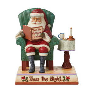 Jim Shore: 15cm(L) x 11cm(W) | Santa is reading