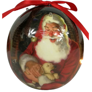 Decorative Bauble: 8cm | Warm White | Santa