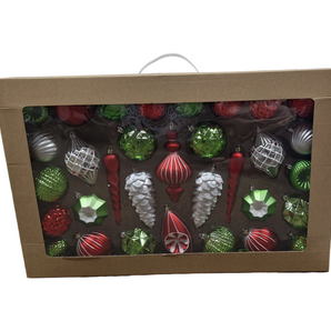 Baubles: Variety Set | Red & Green & Silver