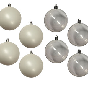 Baubles PVC: 8cm | White & Clear