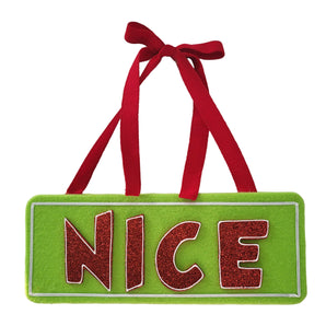 Nice sign: 34cm(H) x 13cm(W) | Green with Red