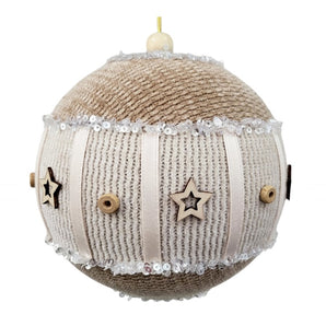 Ball: 12cm | Brown & Beige with Stars