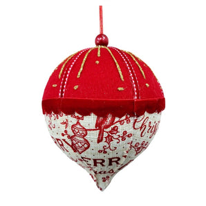 Teardrop: 17cm | Red with Merry Christmas pattern