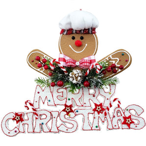 Gingerbread ornament: 48cm(W) x 40cm(H) | Man with Merry Christmas