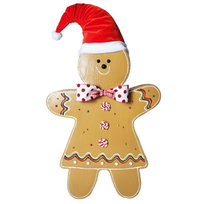 Gingerbread standing ornament: 50cm | Gingerbread girl with hat