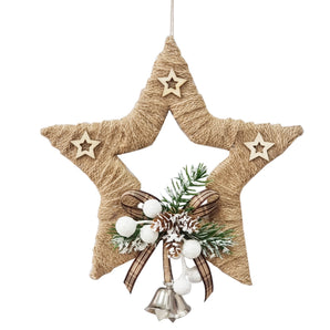 Star: 25cm | Hessian star with White