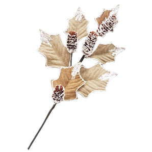 Pick: 50cm | Hessian leaves with Pine cones