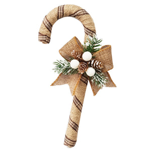 Candy cane: 25cm | Hessian with White