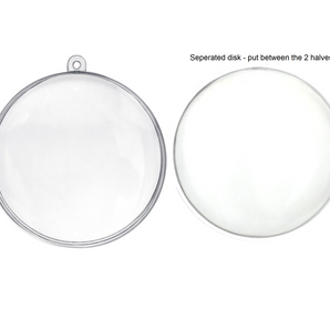 Bauble PVC: 9cm | Fillable bauble | Separated disc