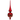 Tree topper: 30cm(H) x 7cm(D) | Finial | Red