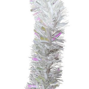 Tinsel garland: 2m(L) x 15cm(W) | White | Mother of Pearl