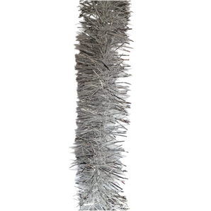 Tinsel garland: 2m(L) x 9cm(W) | Silver & White