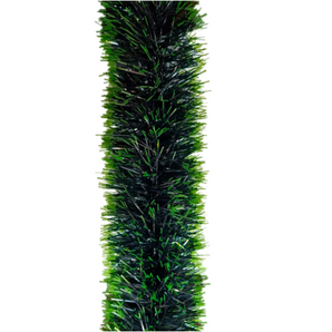 Tinsel garland: 2m(L) x 13cm(W) | Dark Green with light Green tips