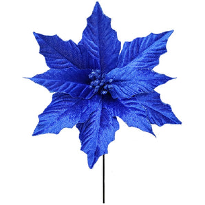 Poinsettias: 28cm | Blue | 5 pack