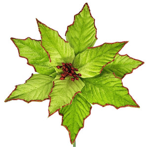 Poinsettias: 28cm | Lime with Red glitter | 5 pack