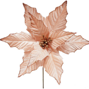 Poinsettia : 28cm | Roos goud 