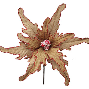 Poinsettia: 30cm | Hessian with Red detail