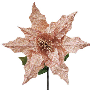 Poinsettia: 35cm | Rose Gold glitter