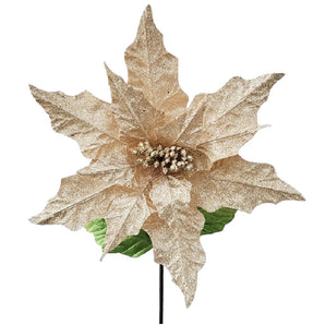 Poinsettia: 35cm | Champagne glitter