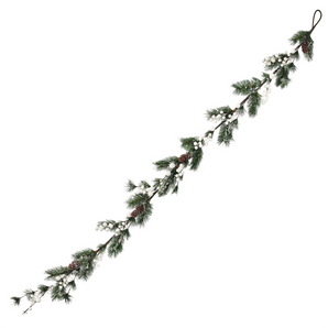 Garland: 2m | Green branches & White berries