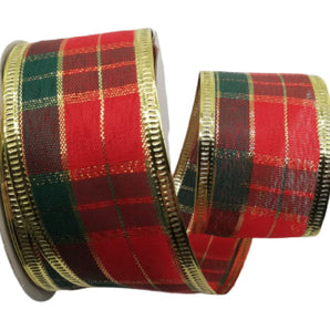 Ribbon: 2.7m (L) x 3.8cm (W) | Red and Green checkered