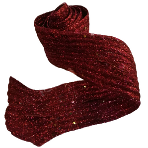 Ribbon: 2m (L) x 6cm (W) | Red glitter