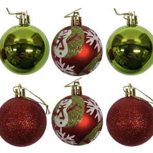 Bauble PVC: 6cm | Red & Lime Decorative