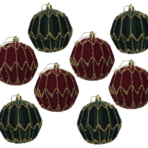 Bauble PVC: 10cm | Burgundy & Dark Green Decorative