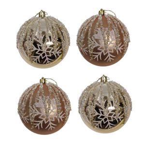 Bauble PVC: 10cm | Gold & Rose Gold Decorative