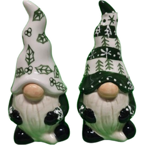 Salt & Pepper Shakers: 12cm(H) | Green Gnomes