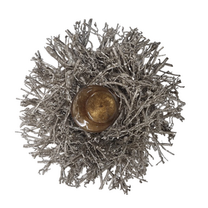 Table Décor: 29cm(D) | Gold dried branches wreath with candle holder