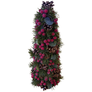 Table Décor: 43cm(L) x 17cm(W) | Frosted Berry & Pine cone tree