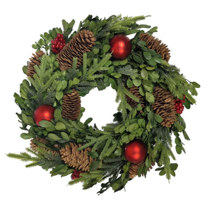 Wreath: 30cm(D) | Berries & Pine cones