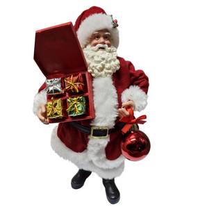 Santa: 28cm | Santa with box of presents & bauble