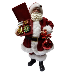 Santa: 28cm | Santa with box of presents & bauble